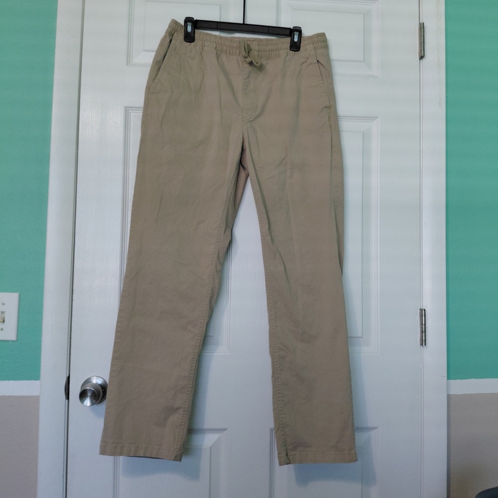 Vans Range Elastic Relaxed Fit Khaki Tan Chino Pants Mens Medium Drawstring